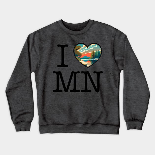 I Heart Minnesota Crewneck Sweatshirt by BlueLine Design